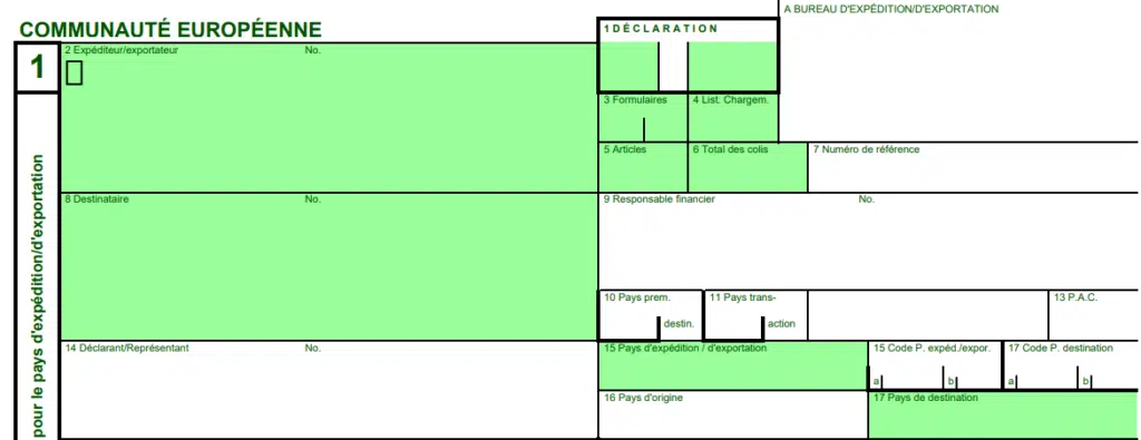 Numéro EORI déclaration en douane