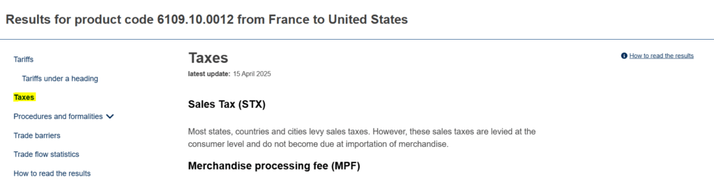 Taxes US Access2Markets