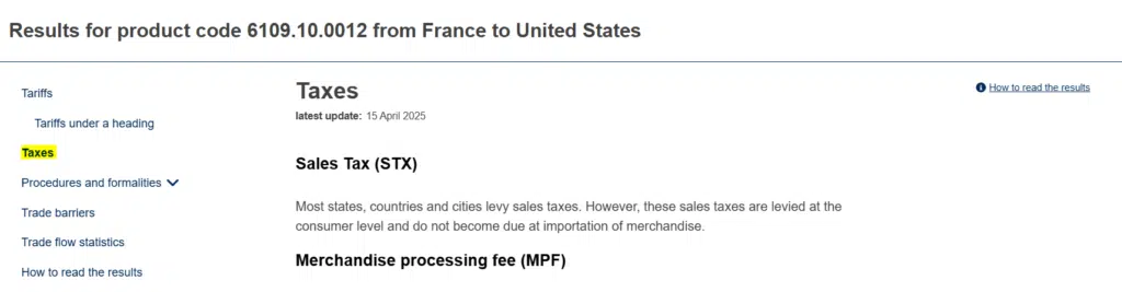 Taxes US Access2Markets