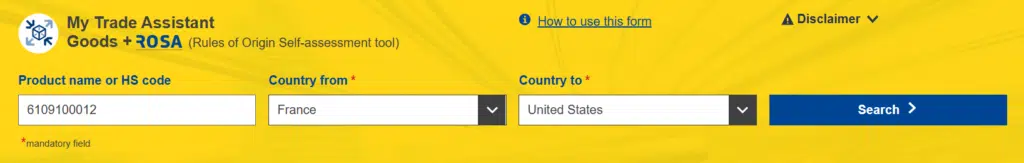 Access2Markets droits de douane USA